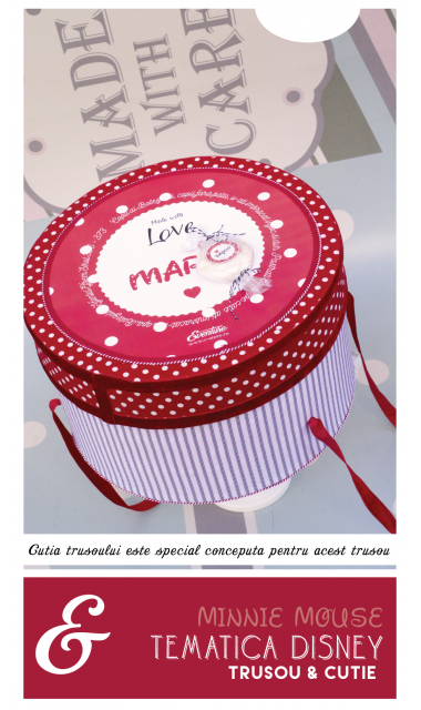 Trusou de botez pentru fetite de inspiratie Disney cu Minnie Mouse, Red Dots  6